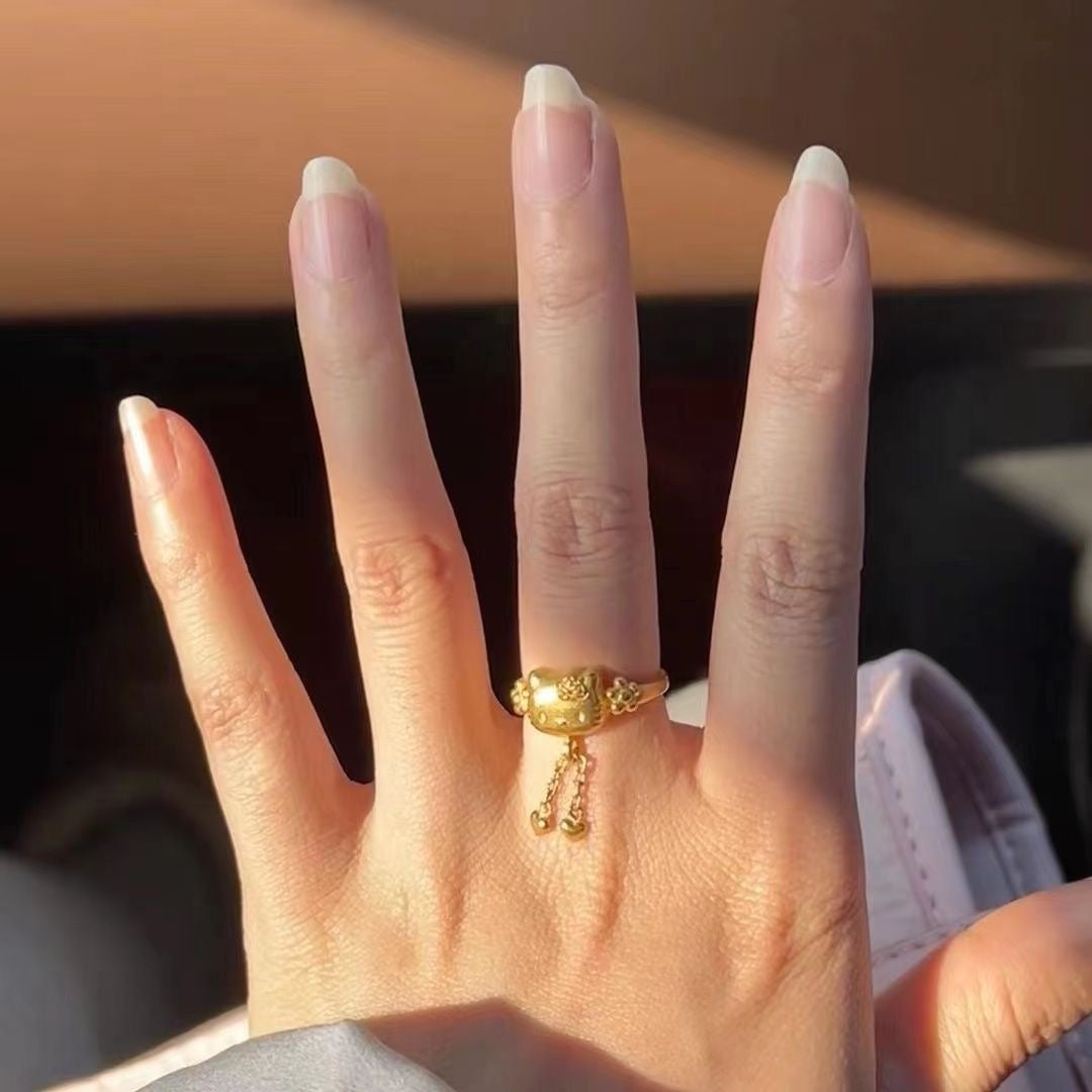 gold kitty ring