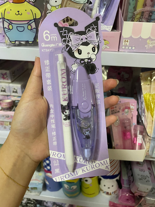 Lolita kuromi pen & correction tape