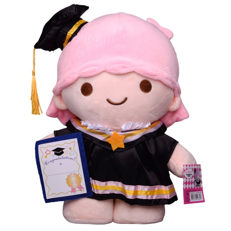 Japanese cute Sanrio Kulo Me Melody bachelor's clothing graduation doctor's hat dress plush doll decoration