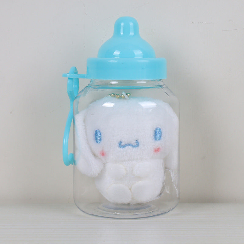 Sanrio baby bottle plush pendant cute cinnamon dog Pacha dog doll cartoon bag pendant doll