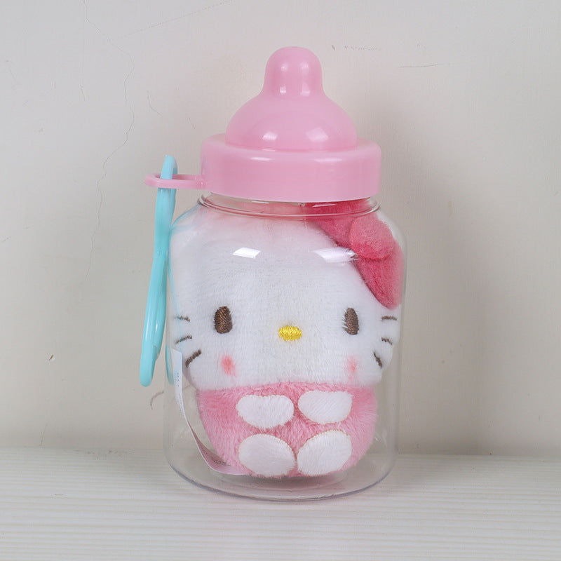 Sanrio baby bottle plush pendant cute cinnamon dog Pacha dog doll cartoon bag pendant doll