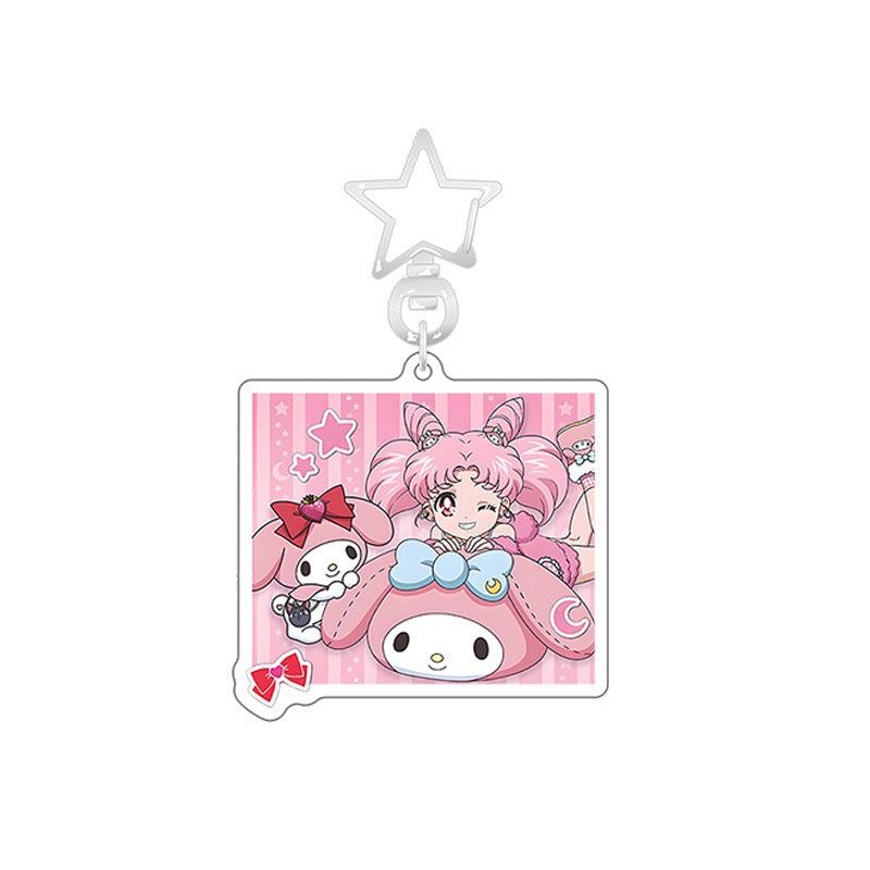 HP105 Sanrio & Sailormoon pretty acrylic star keychain