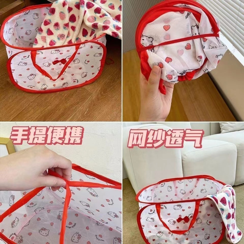 A0229 kitty laundry bag basket foldable