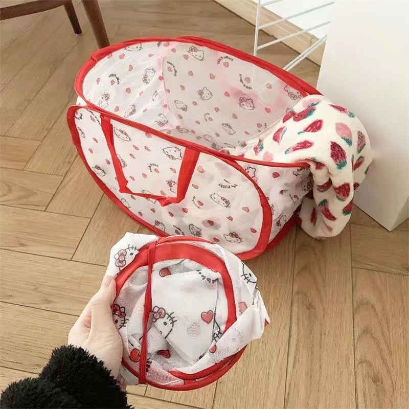 A0229 kitty laundry bag basket foldable