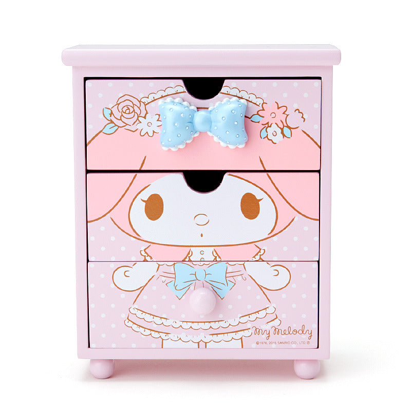 A0204 My Melody Little Twins Stars Wooden drawer storage