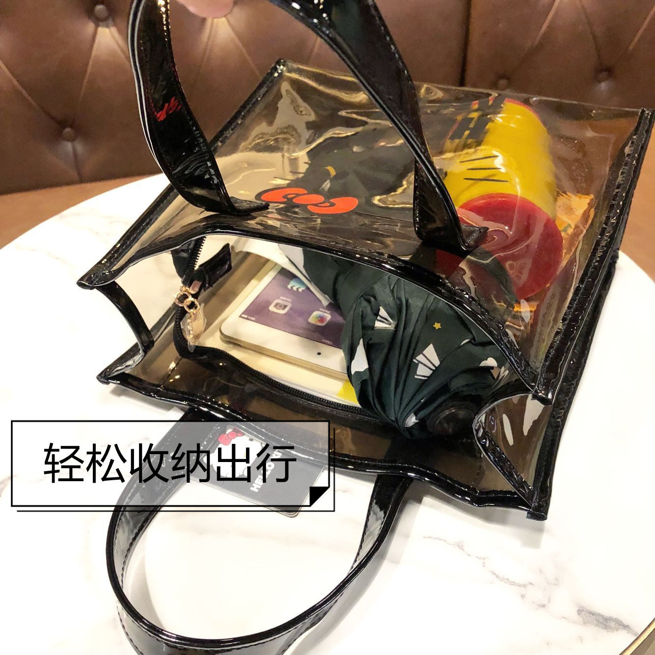 A0212 Clear kitty hand bag