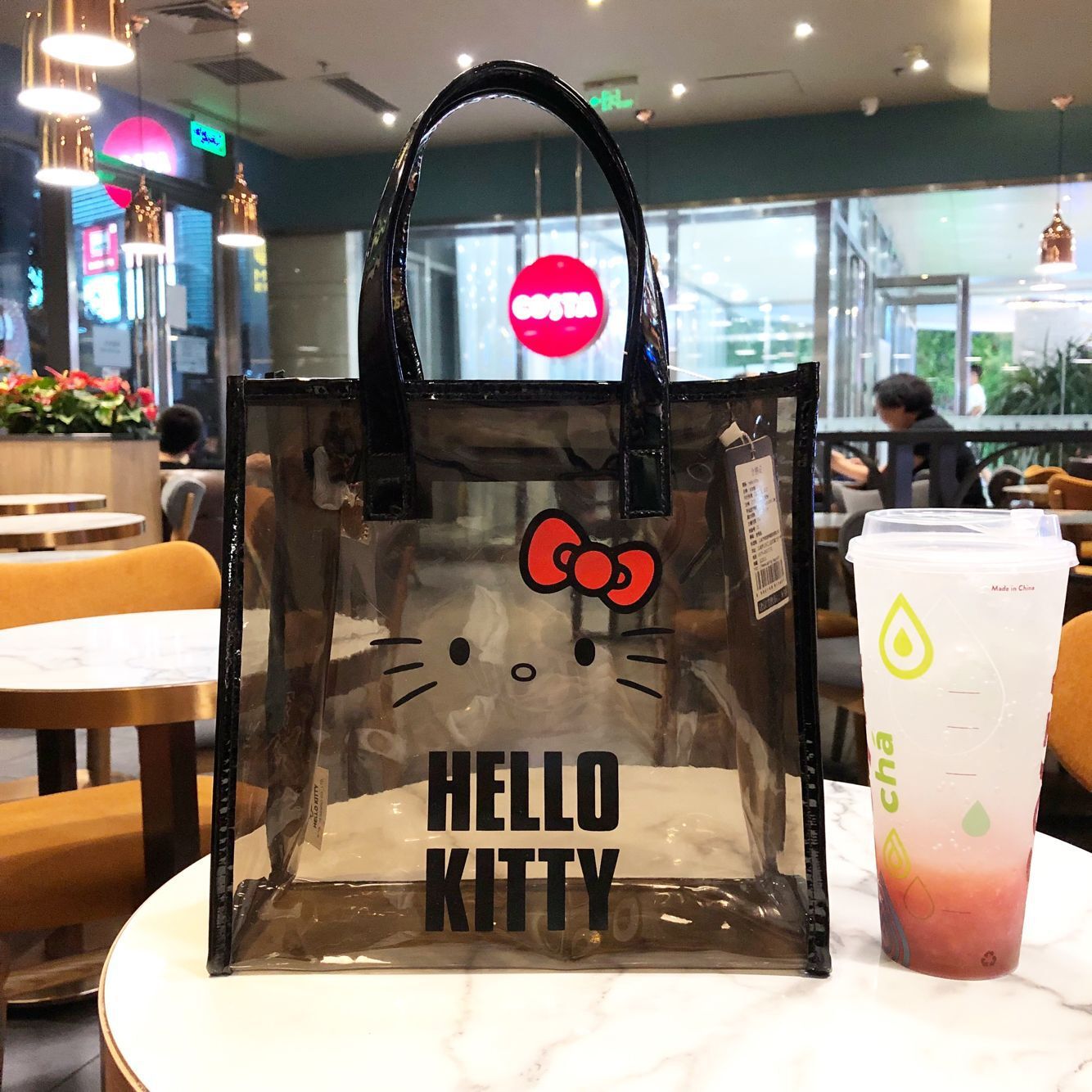 A0212 Clear kitty hand bag