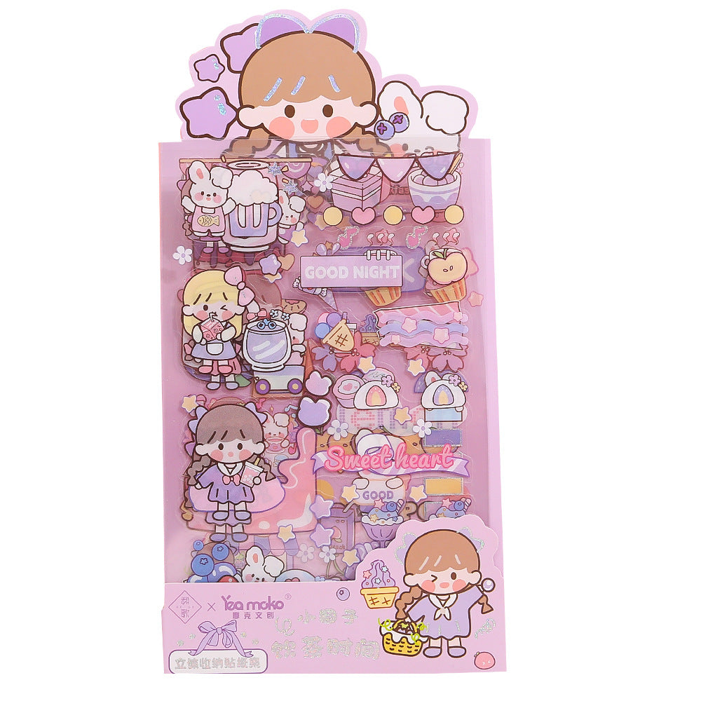 A0177 Girls' daily stickers 4 sheetspack