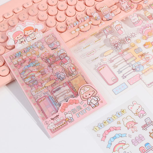 A0177 Girls' daily stickers 4 sheetspack