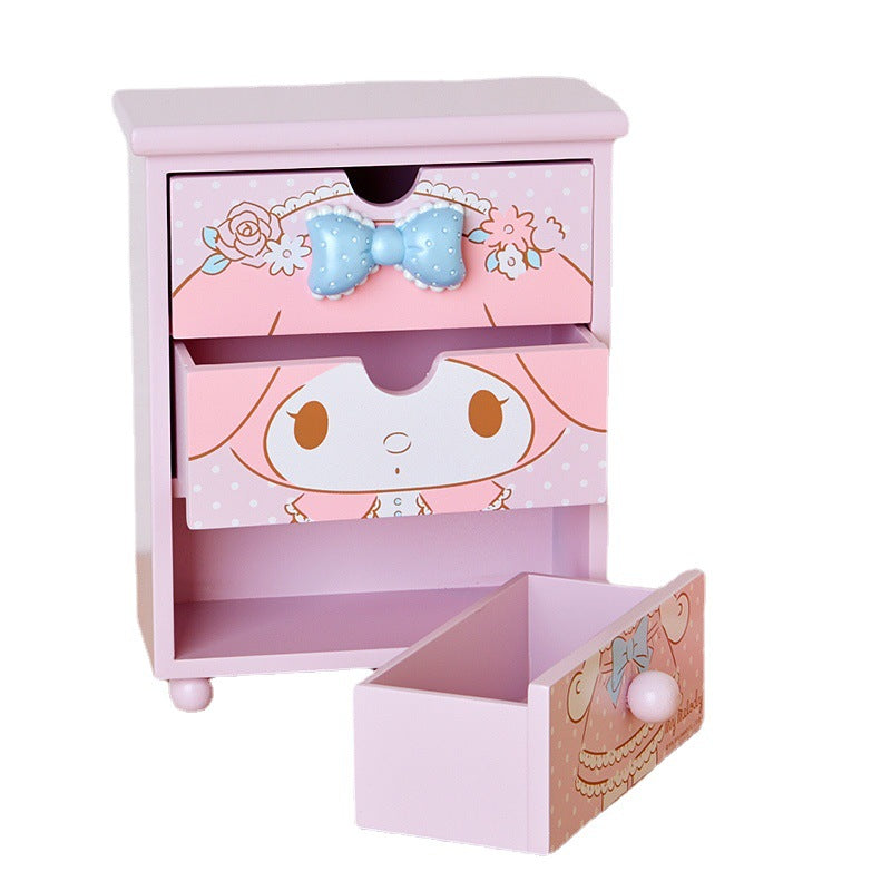 A0204 My Melody Little Twins Stars Wooden drawer storage