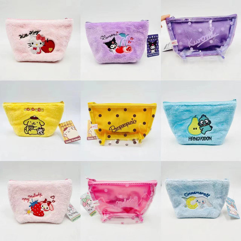 A0211 cute furry clear purse