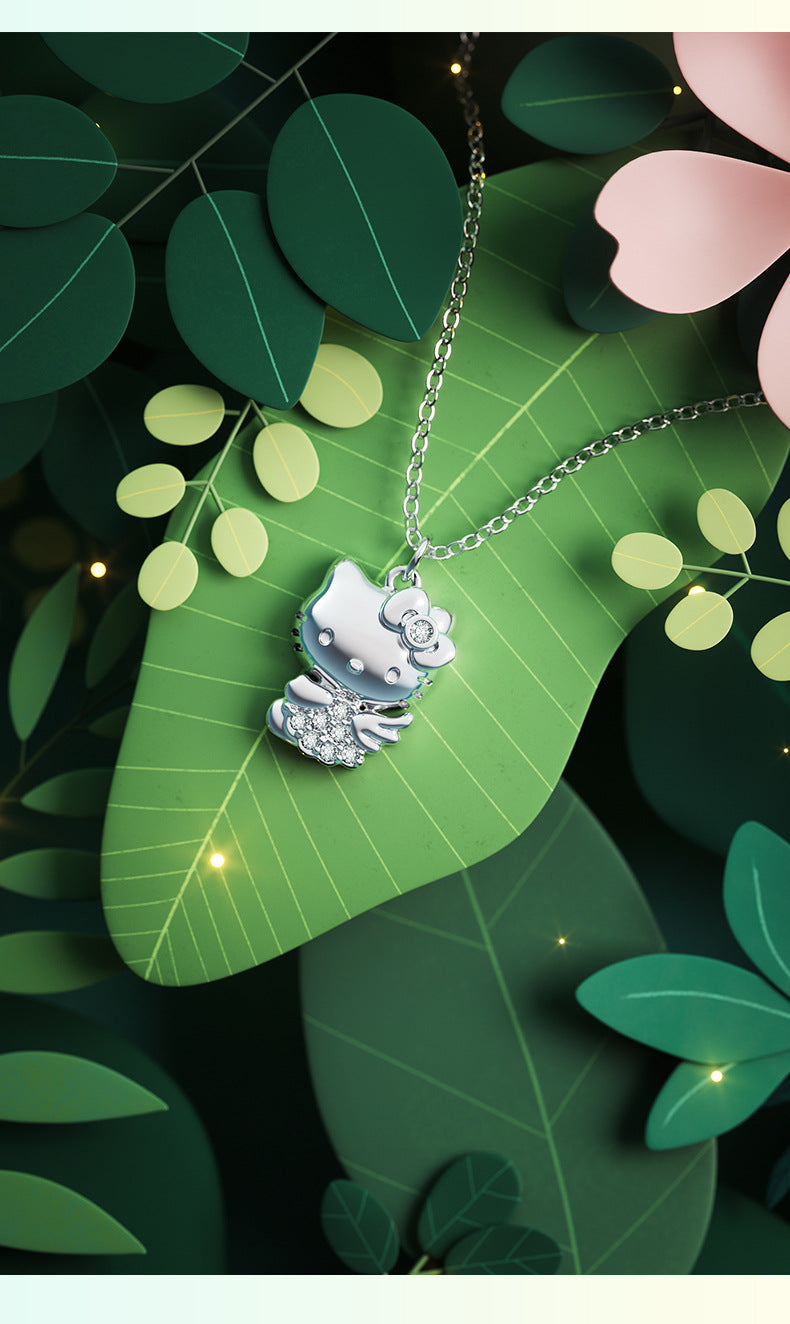 A0148 Flower spirit Hello Kitty necklace