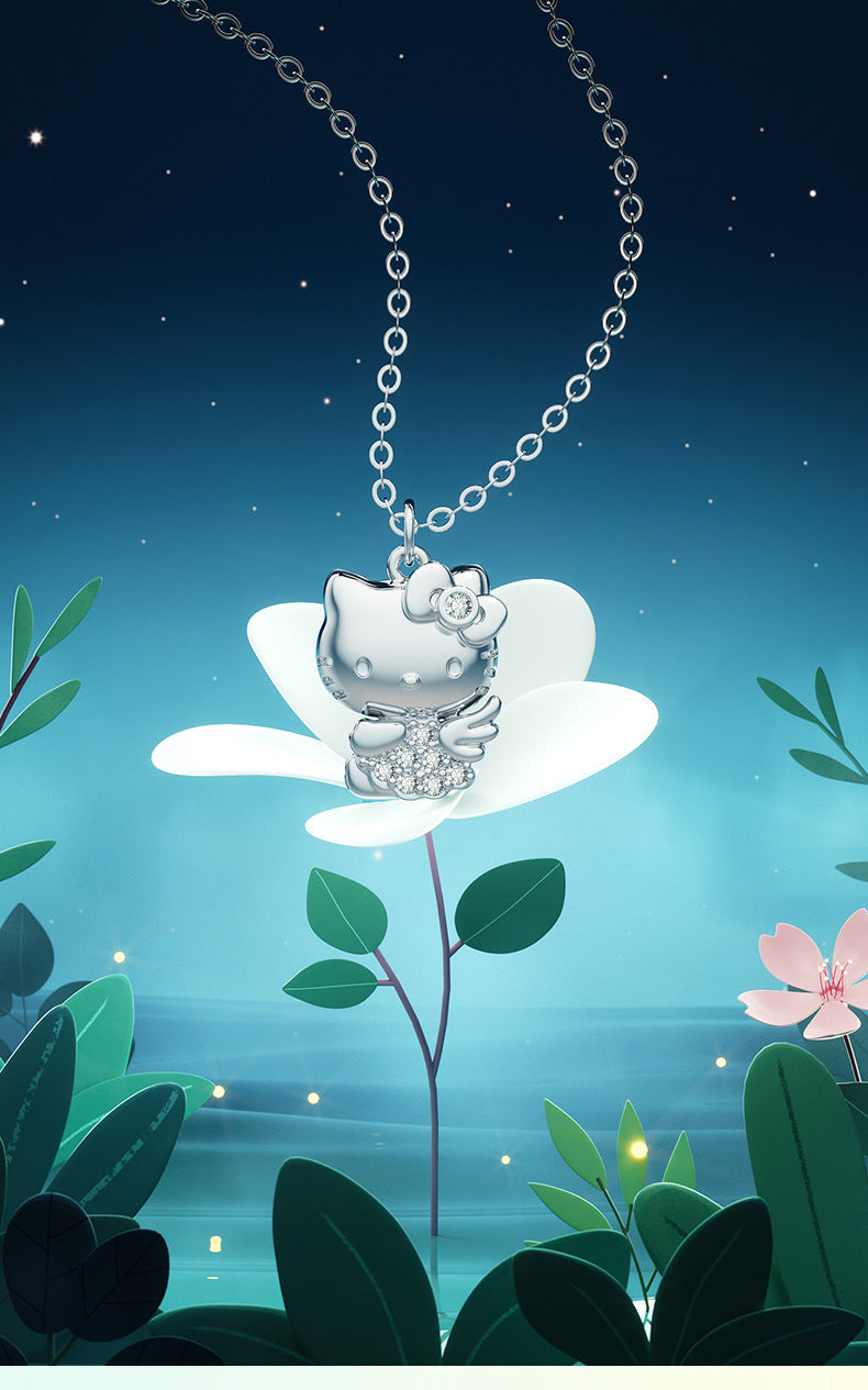 A0148 Flower spirit Hello Kitty necklace