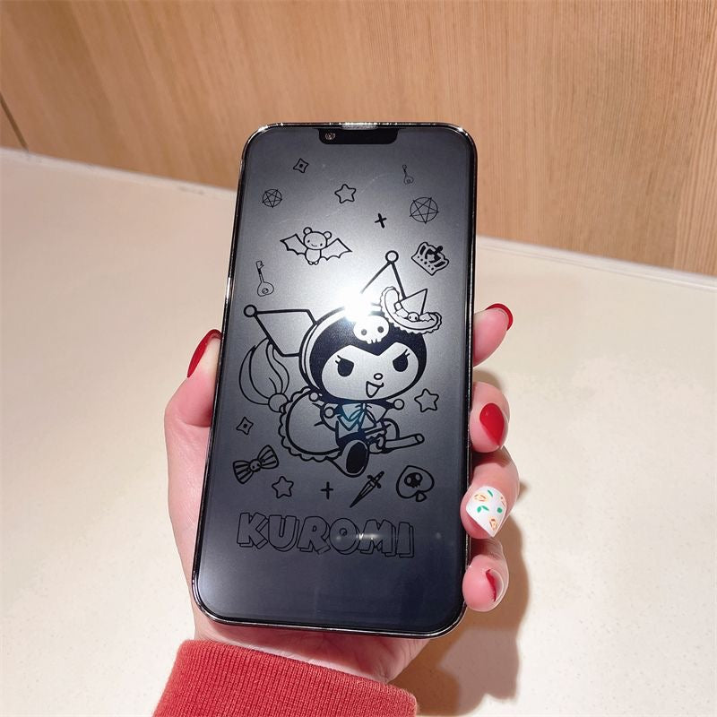 Cutest iPhone screen protector Kuromi Cinnamoroll Stitch Mickey Snoopy Hello Kitty My Melody Sweet Piano