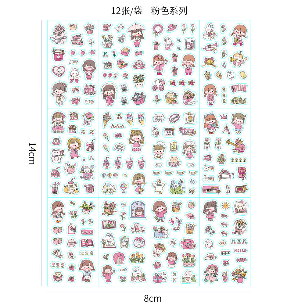 A0179 Flowers blooms stichers 12sheetsbag